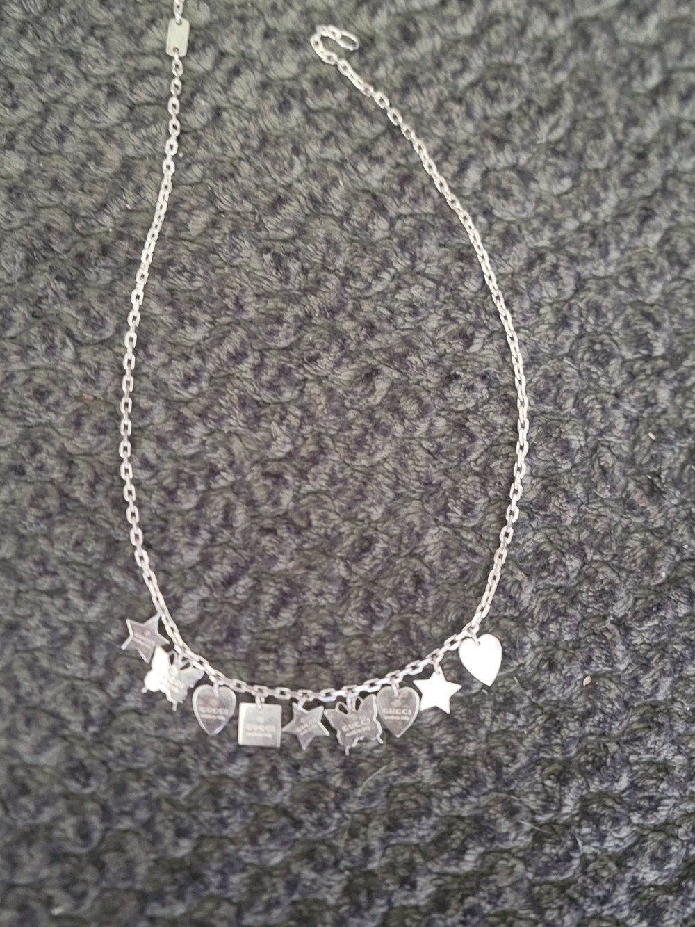 Gucci Silver Star & Heart Charm Necklace - Silver